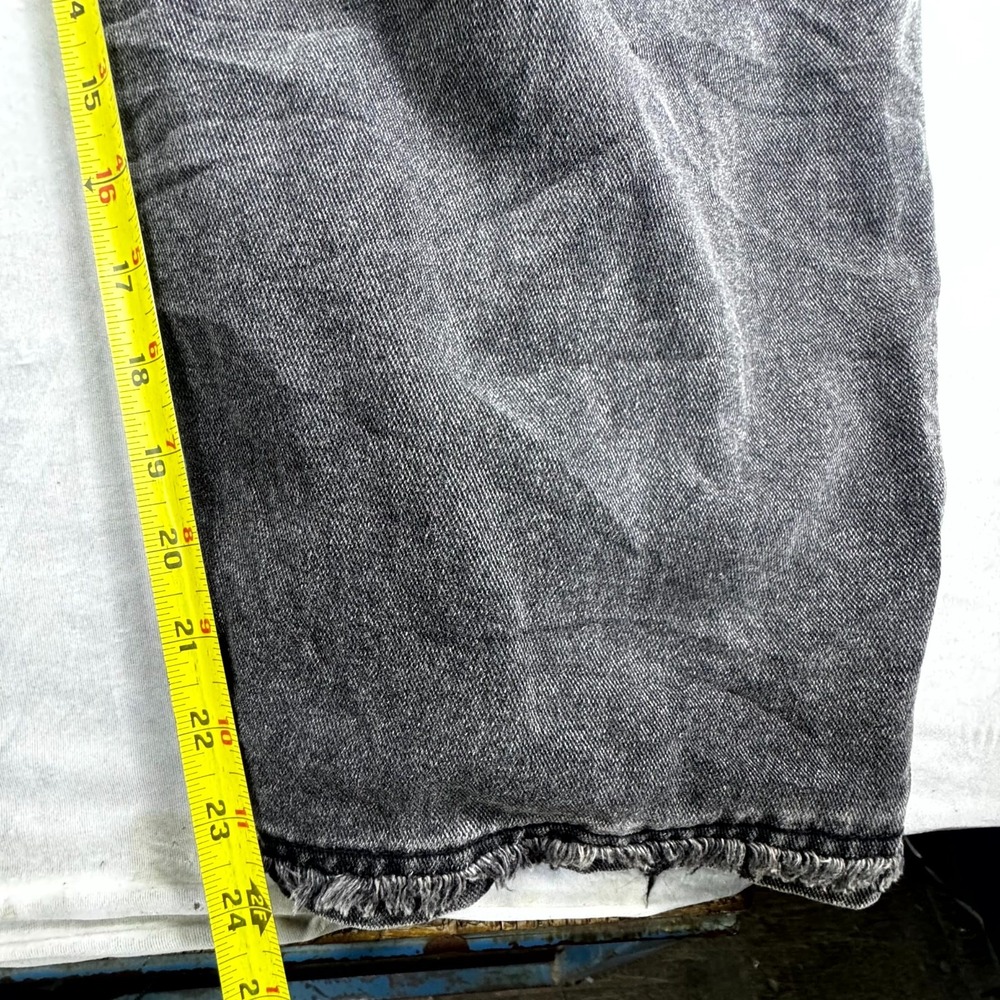 Womens Bib Overalls XXL Dark Gray Denim Relaxed Fit Adjustable Straps Distressed - Picture 13 of 16